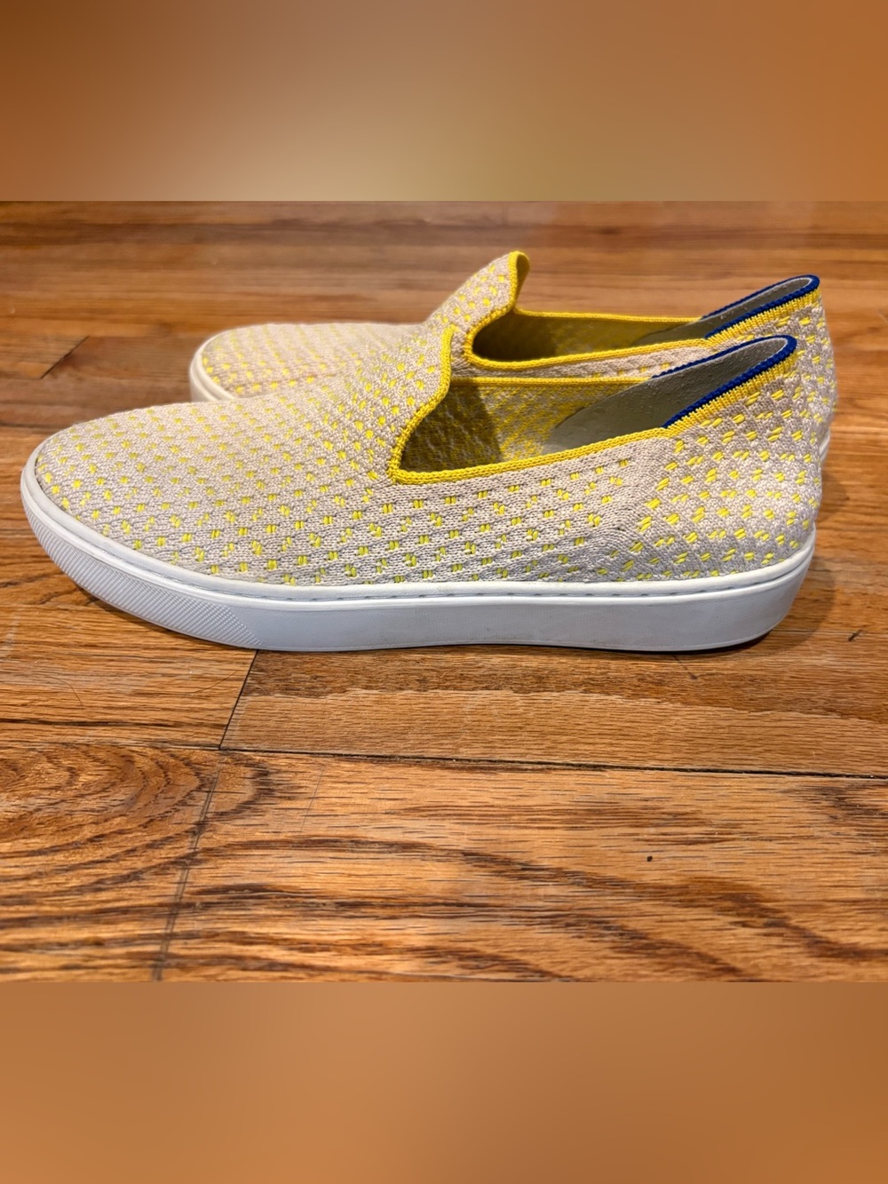 Rothy’s  yellow honeycomb slip on sneakers. Size 6.5.